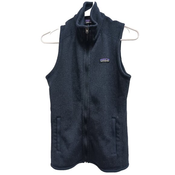 Patagonia Womens Better Sweater Vest XS Navy Fleece Lined Full Zip Outdoor - Picture 1 of 9